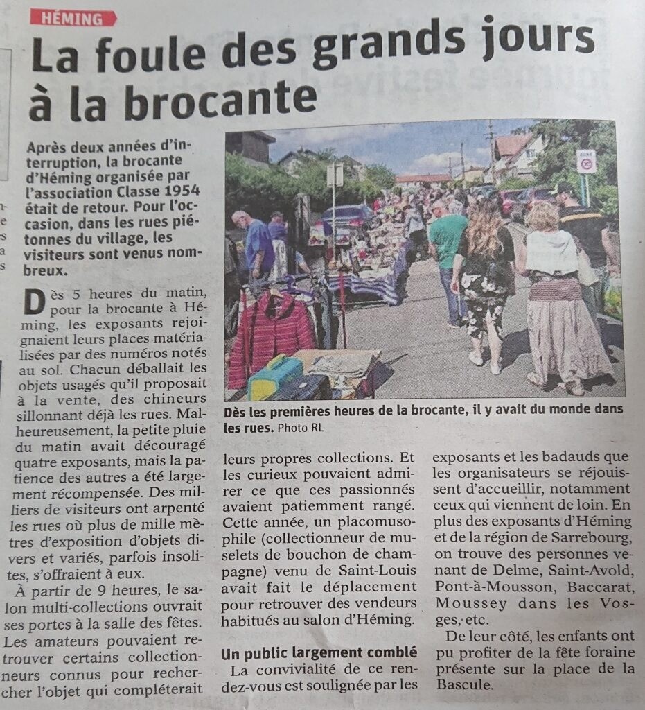 Article Republicain Lorrain brocante